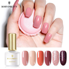 BORN PRETTY Living Coral Pure Color Gel Polish 6ml Shimmer Glitter Rose Pink Soak Off Nail Art Gel Lacquer Primer Gel Varnish